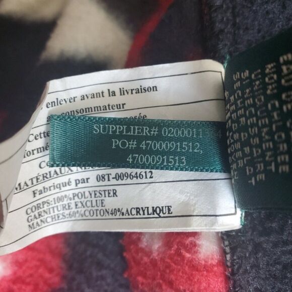 Lauren Ralph Lauren Geometric Print Fleece & Cable Knit Sweater Size L - Picture 8 of 13